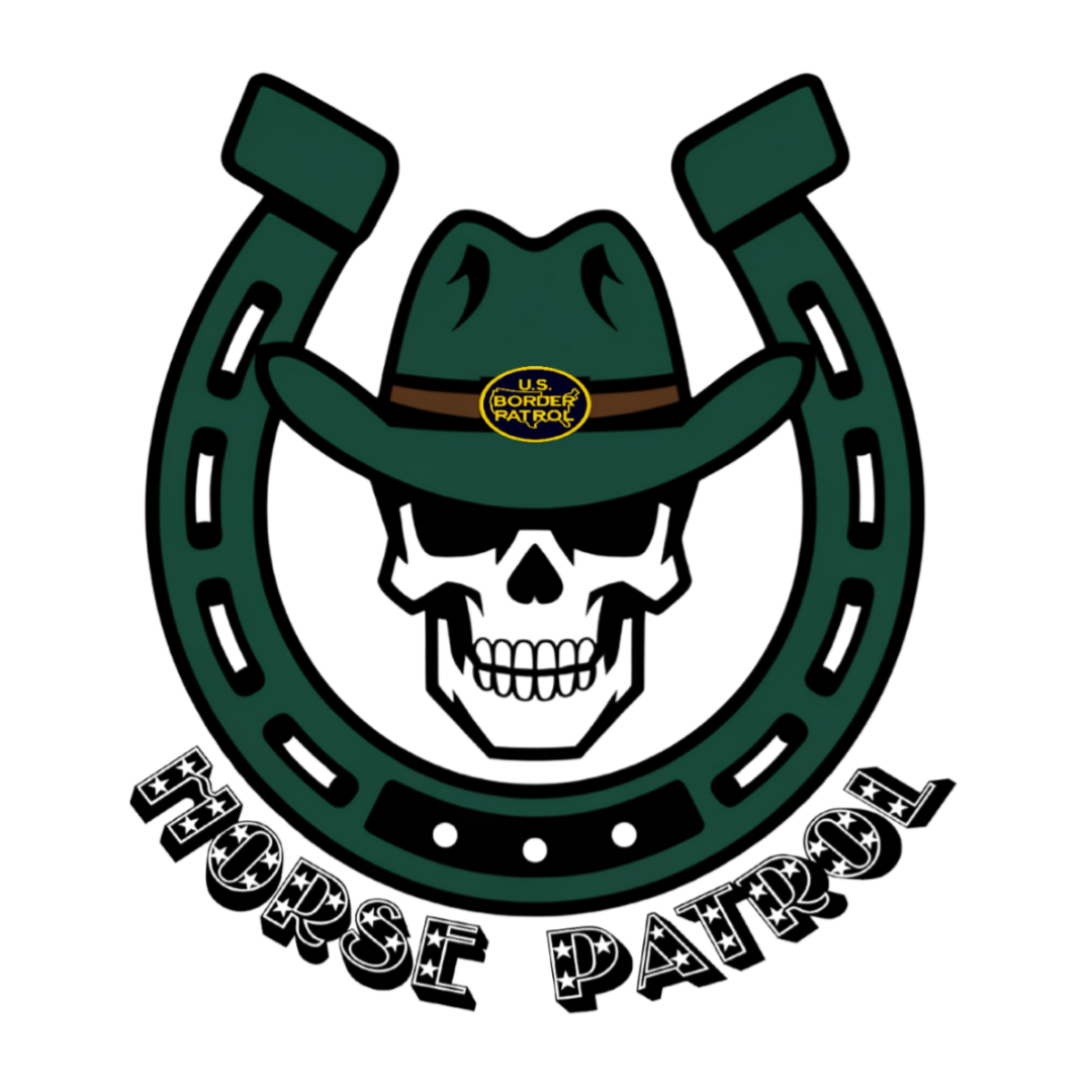 Horse Patrol skull sticker