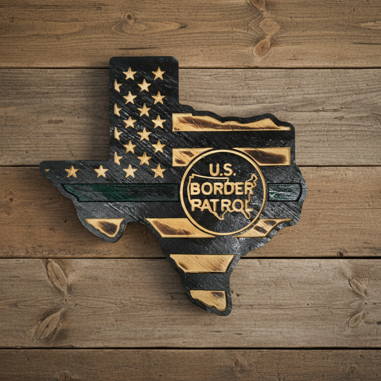 Wooden Texas State Flag