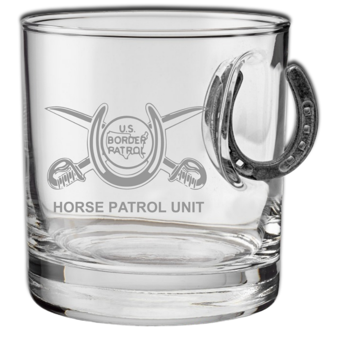 Horse Patrol Rocks Glass