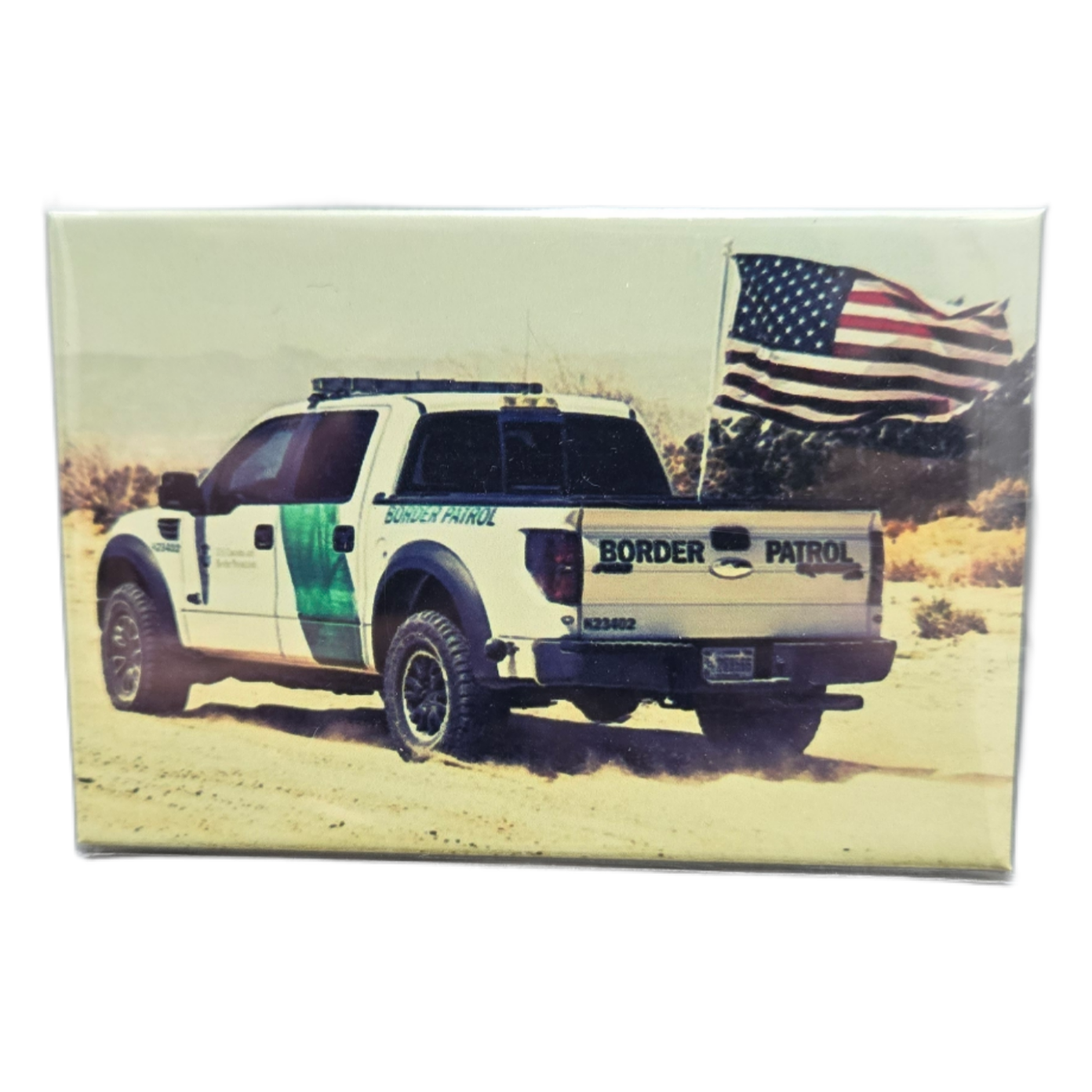 Raptor with flag magnet
