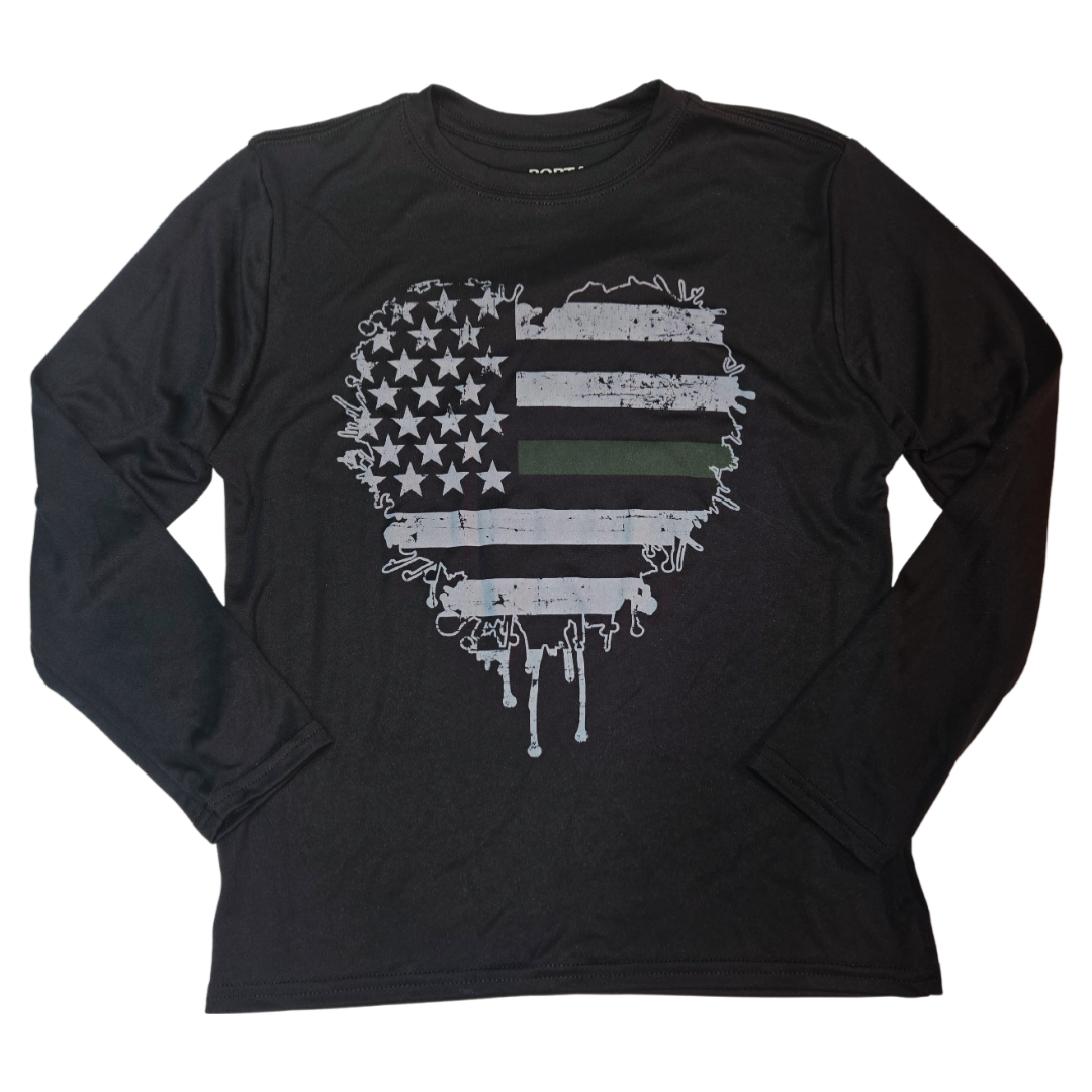 Kid's Green line heart Tshirt