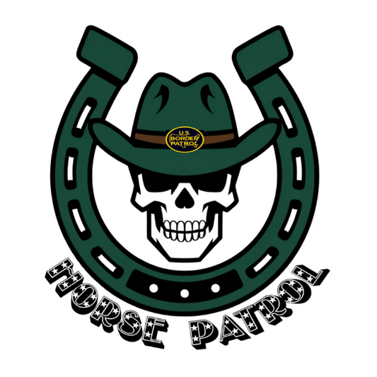 Horse Patrol skull sticker