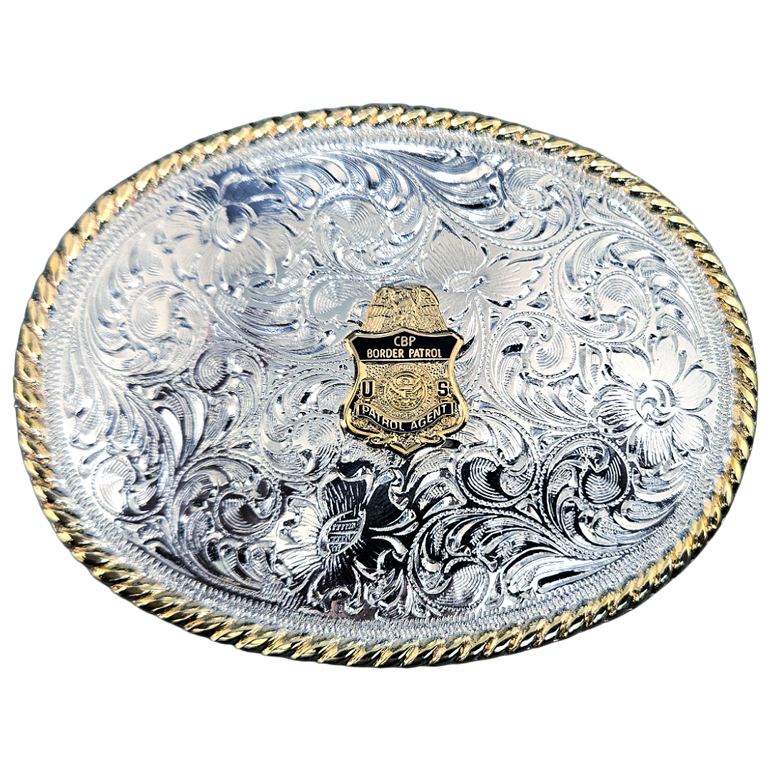 Oval badge buckle