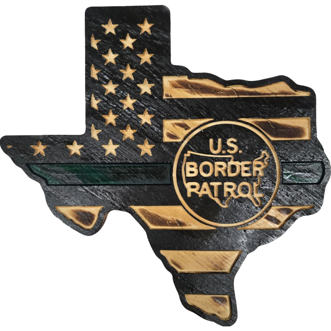 Wooden Texas State Flag