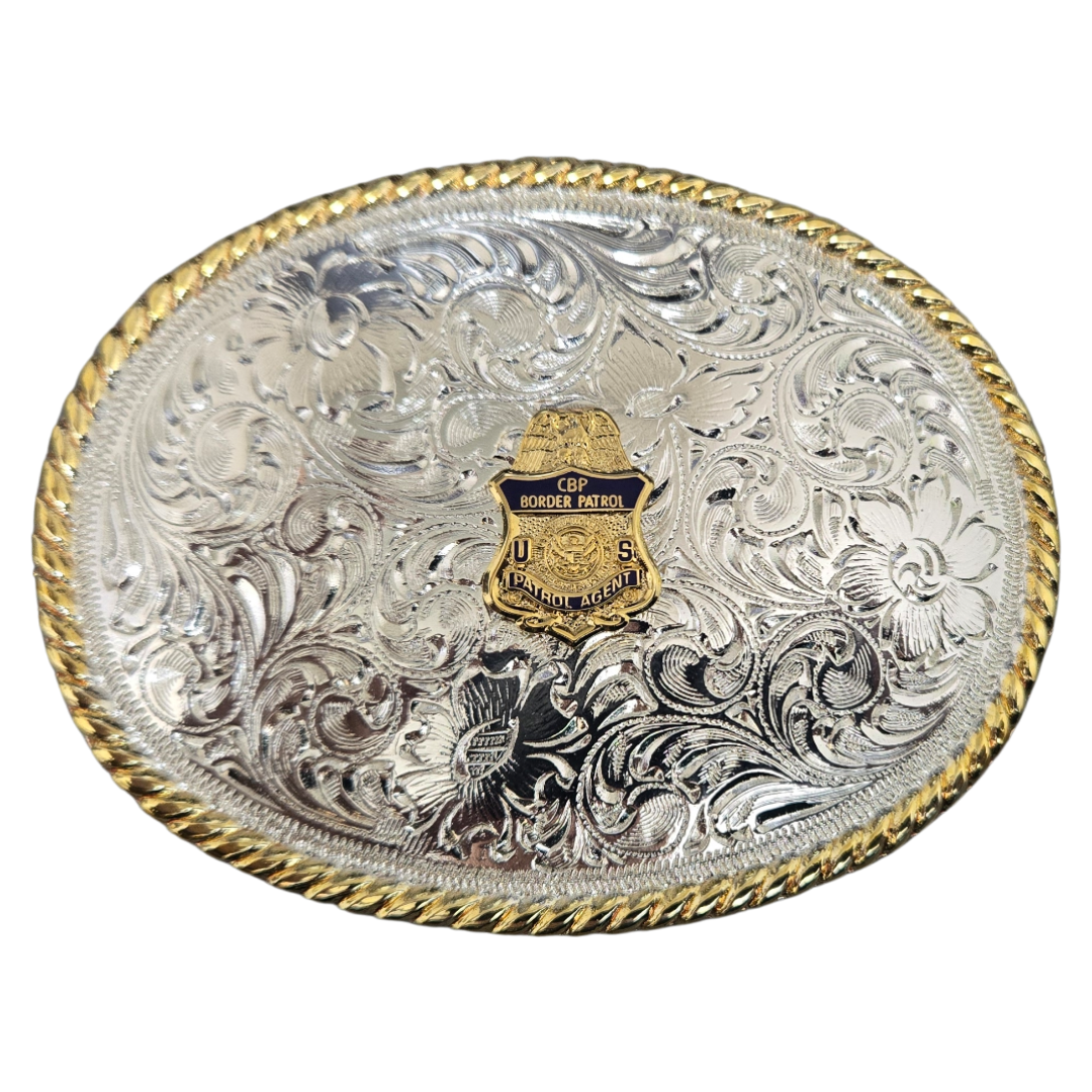Oval badge buckle