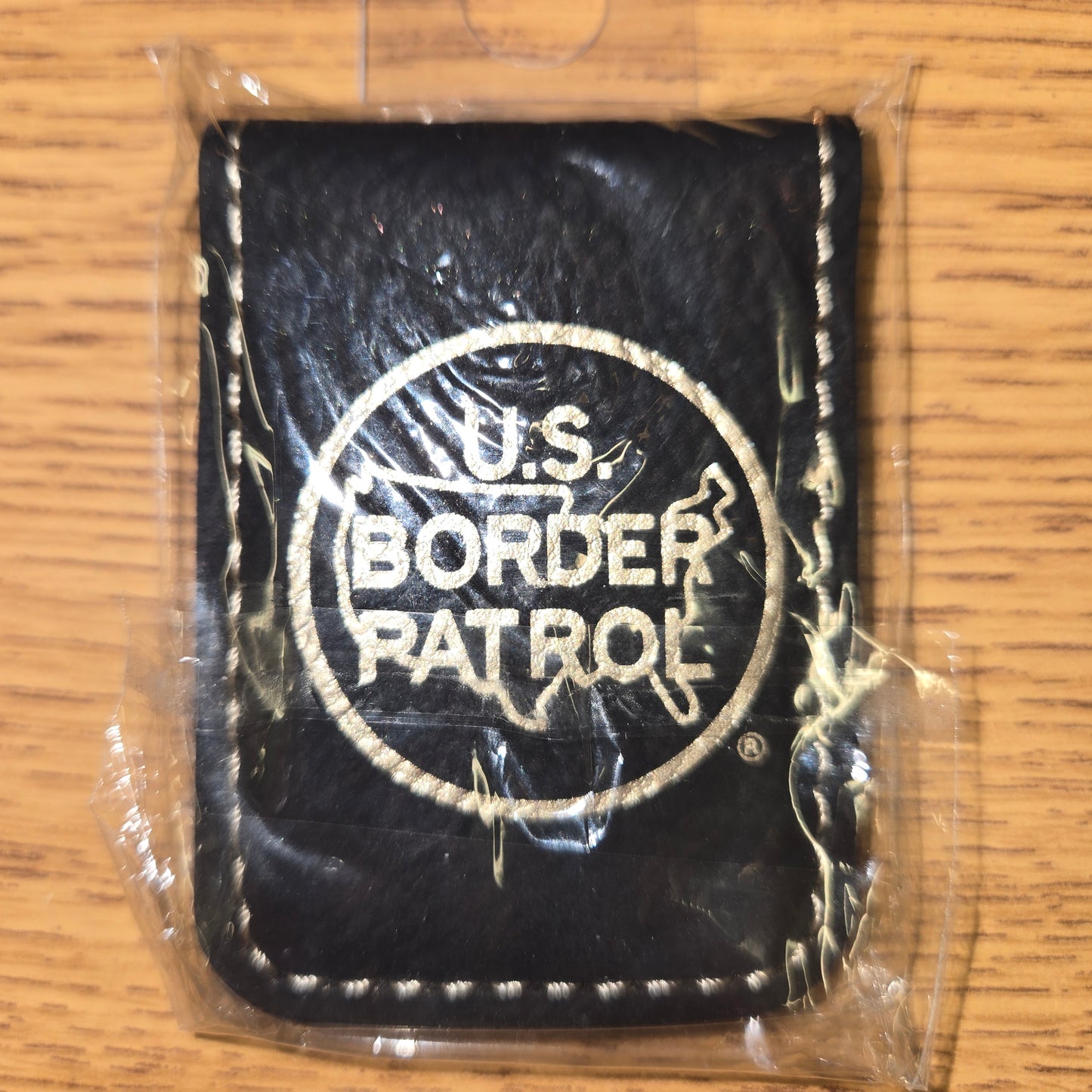 Black leather Money Clip