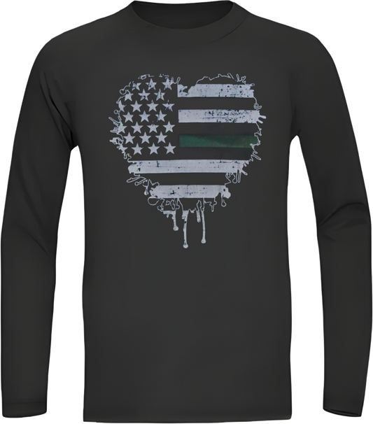 Kid's Green line heart Tshirt