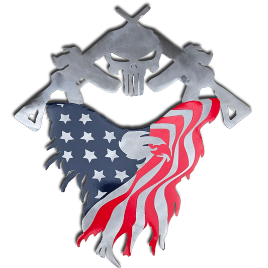 Guns and eagle metal wall art